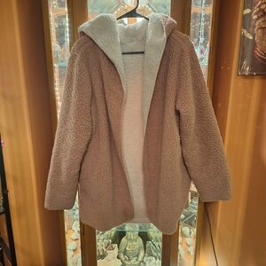 Source Unknown Pink Teddy Jacket with Cream Lining